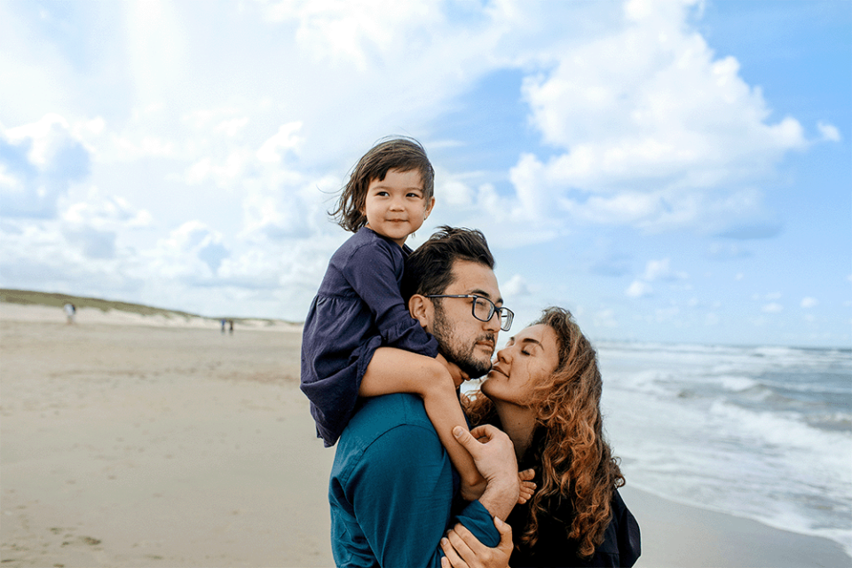 Family on the beach